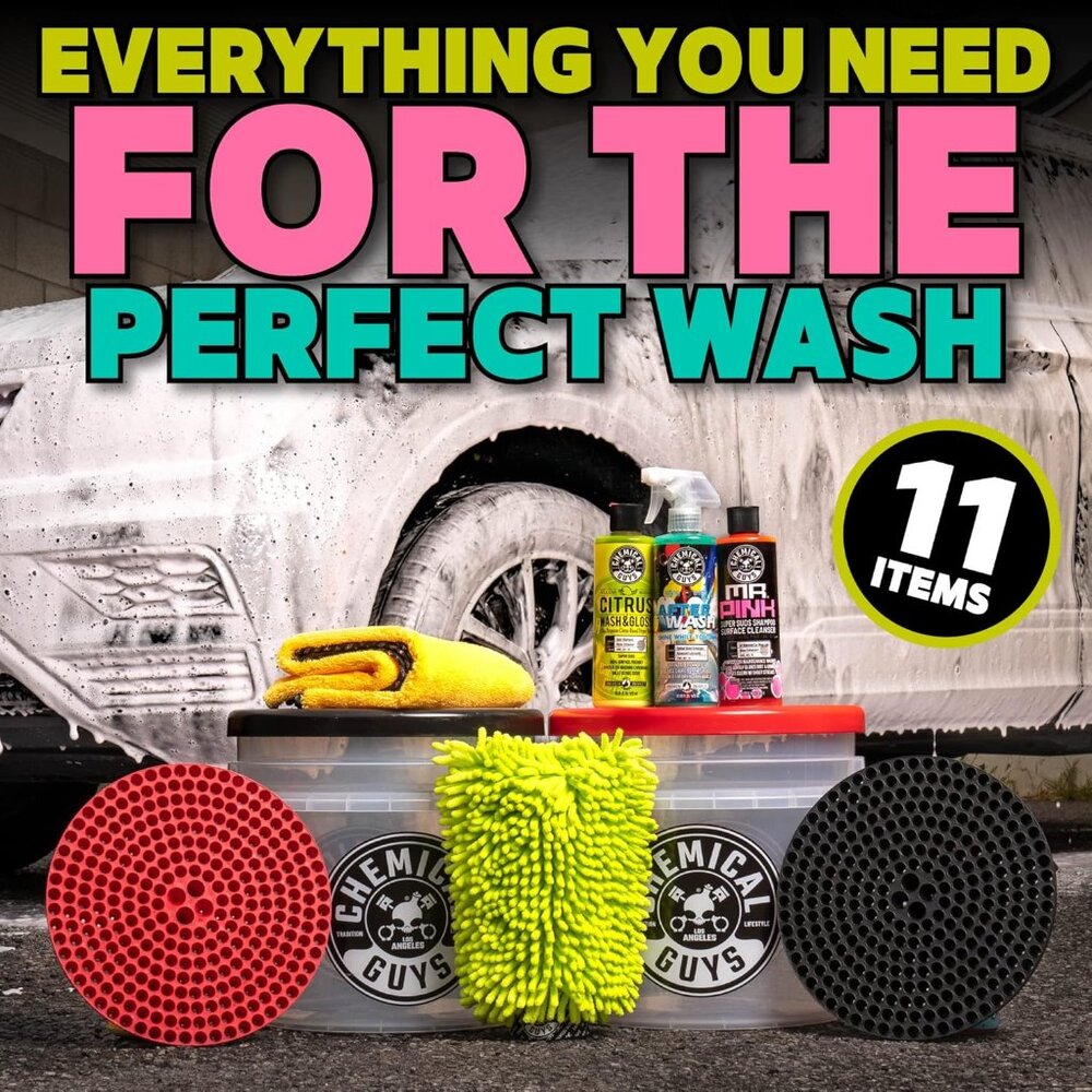 Best Two Car Wash Bucket Kit to Wash & Dry 11 Items Including 3 16 oz. Chemicals - Picture 2 of 12